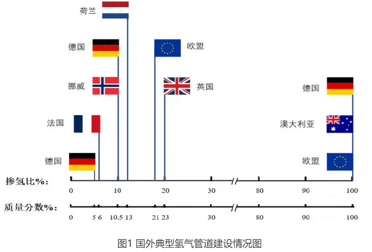 国内外氢气管道对比分析